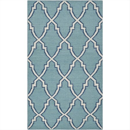 Safavieh 4 Ft. X 6 Ft. Small Rectangle Contemporary Dhurries- Light Blue And Ivory- Flatweave Rug DHU564B-4